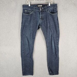 Lip Service‎ Jeans Men's 32 Blue Denim Stretch Rude Fit Button Fly M64-002-HT